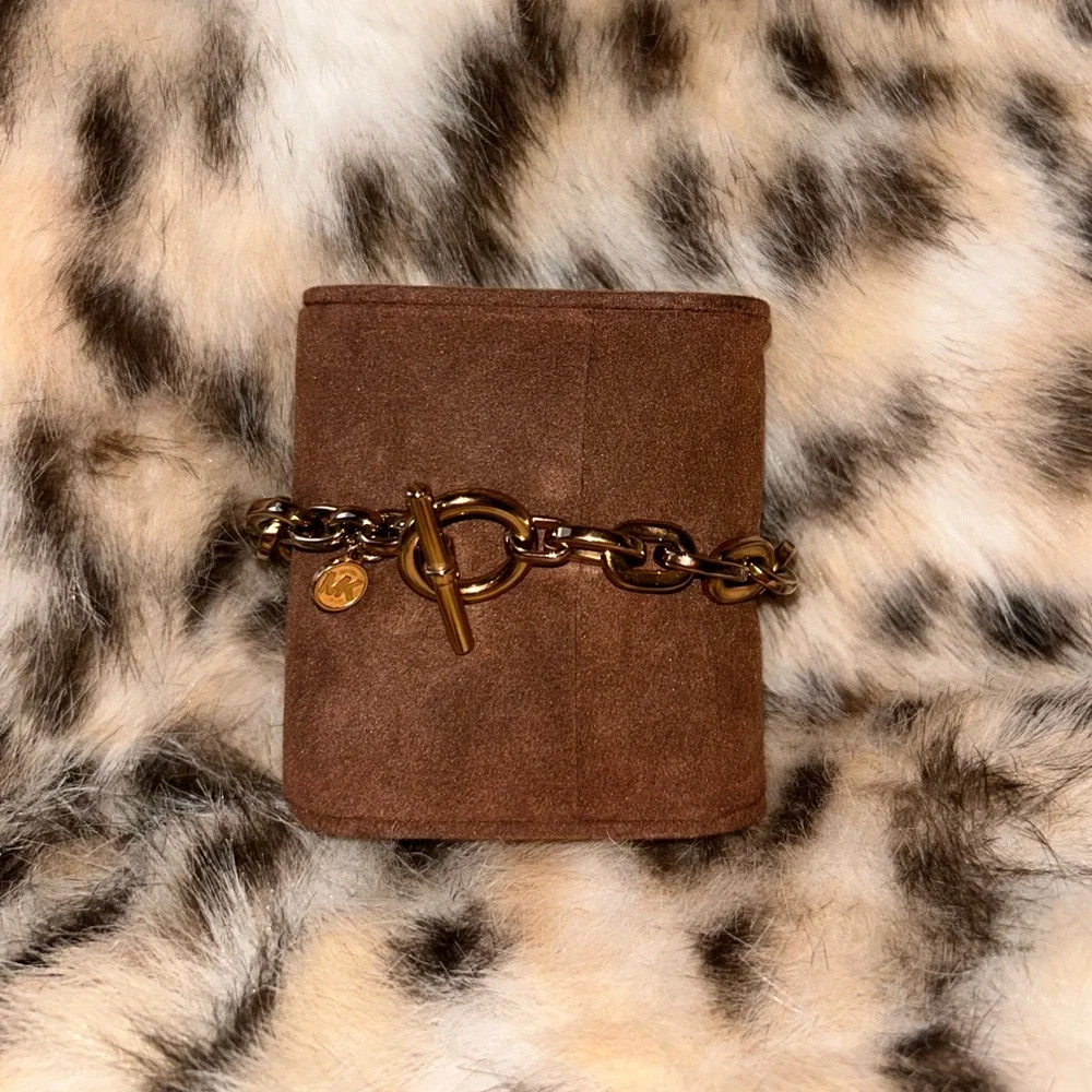 MICHAEL KORS MKJ4343791 Rose Gold Tone Chain Bracelet Padlock with Box - Picture 10 of 16